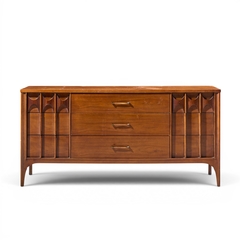 Kent Coffey Kent Coffey Perspecta Mid Century Walnut and Rosewood 9 Drawer Dresser - 4700475