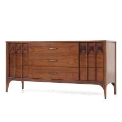 Kent Coffey Kent Coffey Perspecta Mid Century Walnut and Rosewood 9 Drawer Lowboy Dresser - 3981942