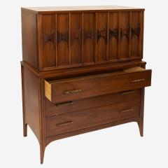 Kent Coffey Kent Coffey Perspecta Mid Century Walnut and Rosewood Armoire Highboy - 3065731