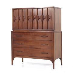 Kent Coffey Kent Coffey Perspecta Mid Century Walnut and Rosewood Gentlemans Chest - 3837362