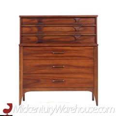 Kent Coffey Kent Coffey Perspecta Mid Century Walnut and Rosewood Highboy Dresser - 3689621