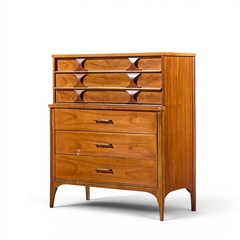 Kent Coffey Kent Coffey Perspecta Mid Century Walnut and Rosewood Highboy Dresser - 4700757