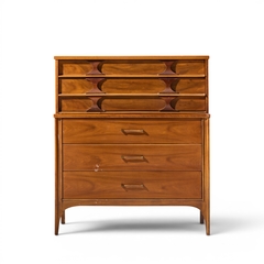 Kent Coffey Kent Coffey Perspecta Mid Century Walnut and Rosewood Highboy Dresser - 4700758