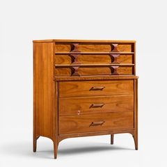 Kent Coffey Kent Coffey Perspecta Mid Century Walnut and Rosewood Highboy Dresser - 4701011