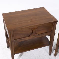 Kent Coffey Kent Coffey Perspecta Mid Century Walnut and Rosewood Nightstands Pair - 4078098
