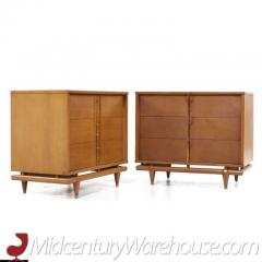 Kent Coffey Kent Coffey Sequence Mid Century Walnut and Brass 36 Chests Pair - 3462889