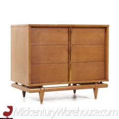 Kent Coffey Kent Coffey Sequence Mid Century Walnut and Brass 36 Chests Pair - 3463003