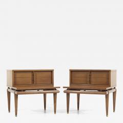 Kent Coffey Kent Coffey Sequence Mid Century Walnut and Brass Nightstands Pair - 3467314