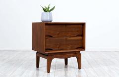 Kent Coffey Mid Century Modern Sculpted Walnut Night Stand - 2359050