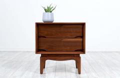 Kent Coffey Mid Century Modern Sculpted Walnut Night Stand - 2359052