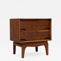 Kent Coffey Mid Century Modern Sculpted Walnut Night Stand - 2360190