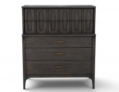 Kent Coffey Mid Century Modern Tall Chest Cabinet in Smoked Graphite Finish by Kent Coffey - 4792173