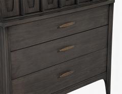 Kent Coffey Mid Century Modern Tall Chest Cabinet in Smoked Graphite Finish by Kent Coffey - 4792178