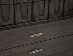 Kent Coffey Mid Century Modern Tall Chest Cabinet in Smoked Graphite Finish by Kent Coffey - 4792179