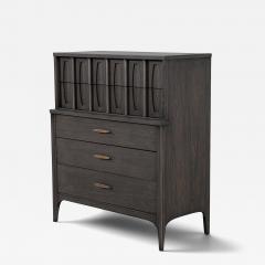 Kent Coffey Mid Century Modern Tall Chest Cabinet in Smoked Graphite Finish by Kent Coffey - 4792274