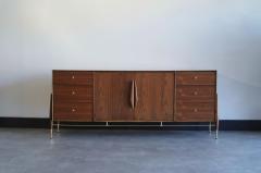 Kent Coffey Walnut and Brass Credenza by Kent Coffey C 1950s - 4018743