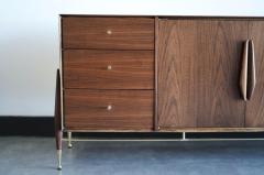 Kent Coffey Walnut and Brass Credenza by Kent Coffey C 1950s - 4018745