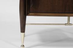 Kent Coffey Walnut and Brass End Table by Kent Coffey C 1950s - 3918261