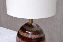 Kent Eriksson Pair of Kent Eriksson Glazed Ceramic Oval Table Lamps Designhuset Sweden 1970s - 4413412
