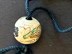 Kenzan Ogata Rare Japanese Ceramic Glazed Inro with Ojime Ogata Kenzan Edo Period - 4401660