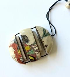 Kenzan Ogata Rare Japanese Ceramic Glazed Inro with Ojime Ogata Kenzan Edo Period - 4401662