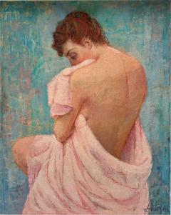 Kero Antoyan Mid Century Modern Kero Antoyan Impressionist Semi Nude Oil Painting - 4248584