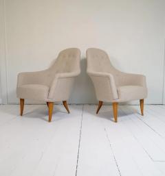 Kerstin H rlin Holmquist Midcentury Kerstin Horlin Holmquist Big Adam Lounge Chairs NK Sweden 1950s - 3031621