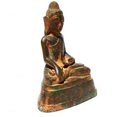Khmer Bronze Maitreya Buddha 17th 18th Century with Writings - 3078580