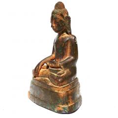 Khmer Bronze Maitreya Buddha 17th 18th Century with Writings - 3078581