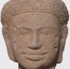 Khmer Sandstone Buddha Shiva Head 11th Century - 3061369