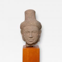 Khmer Sandstone Buddha Shiva Head 11th Century - 3064426