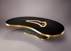 Kidney Shaped Amethyst and Resin Coffee Table - 1651451