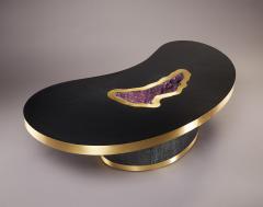 Kidney Shaped Amethyst and Resin Coffee Table - 1651452