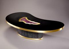 Kidney Shaped Amethyst and Resin Coffee Table - 1651453