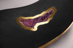 Kidney Shaped Amethyst and Resin Coffee Table - 1651455