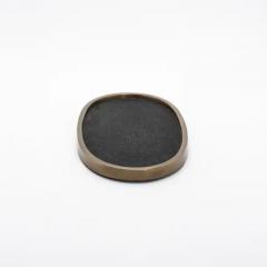 Kifu Augousti Oval Tray in Black Shagreen with Bronze Patina Brass by Kifu Paris - 3845365