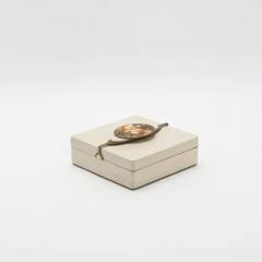 Kifu Augousti Set of 2 Boxes in Oak with Semi Precious Stone and Brass by Kifu Paris - 3844487