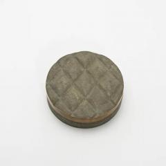 Kifu Augousti Set of 2 Quilted Boxes in Grey Shagreen with Bronze Patina Brass by Kifu Paris - 3844594