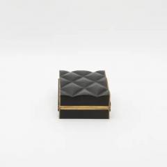 Kifu Augousti Set of 3 Quilted Boxes in Black Oak with Bronze Patina Brass by Kifu Paris - 3844482