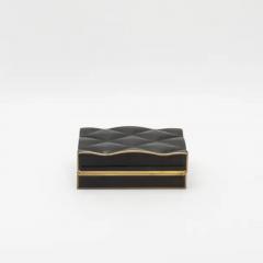 Kifu Augousti Set of 3 Quilted Boxes in Black Oak with Bronze Patina Brass by Kifu Paris - 3844484