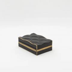 Kifu Augousti Set of 3 Quilted Boxes in Black Oak with Bronze Patina Brass by Kifu Paris - 3844485