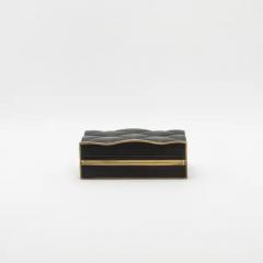 Kifu Augousti Set of 3 Quilted Boxes in Black Oak with Bronze Patina Brass by Kifu Paris - 3844492