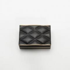 Kifu Augousti Set of 3 Quilted Boxes in Black Oak with Bronze Patina Brass by Kifu Paris - 3844493