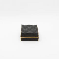Kifu Augousti Set of 3 Quilted Boxes in Black Shagreen with Bronze Patina Brass by Kifu Paris - 3844543