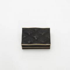 Kifu Augousti Set of 3 Quilted Boxes in Black Shagreen with Bronze Patina Brass by Kifu Paris - 3844581