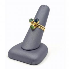 Kika Alvarenga Blue and Green Tourmaline Yellow Gold Flor Stacking Rings Kika Alvarenga 2024 - 4711239
