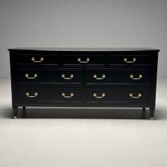 Kindel Hollywood Regency Style Dresser Matte Black Brass USA 1970s - 3544996