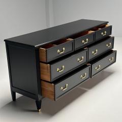 Kindel Hollywood Regency Style Dresser Matte Black Brass USA 1970s - 3545001