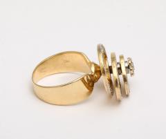Kinetic Diamond 14 k Gold Spinner Ring - 3583630