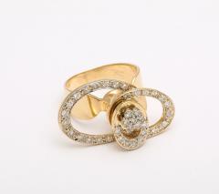 Kinetic Diamond 14 k Gold Spinner Ring - 3583634